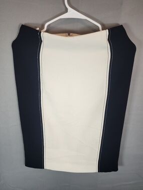 Ann Taylor Black and White Center Panel Pencil Skirt